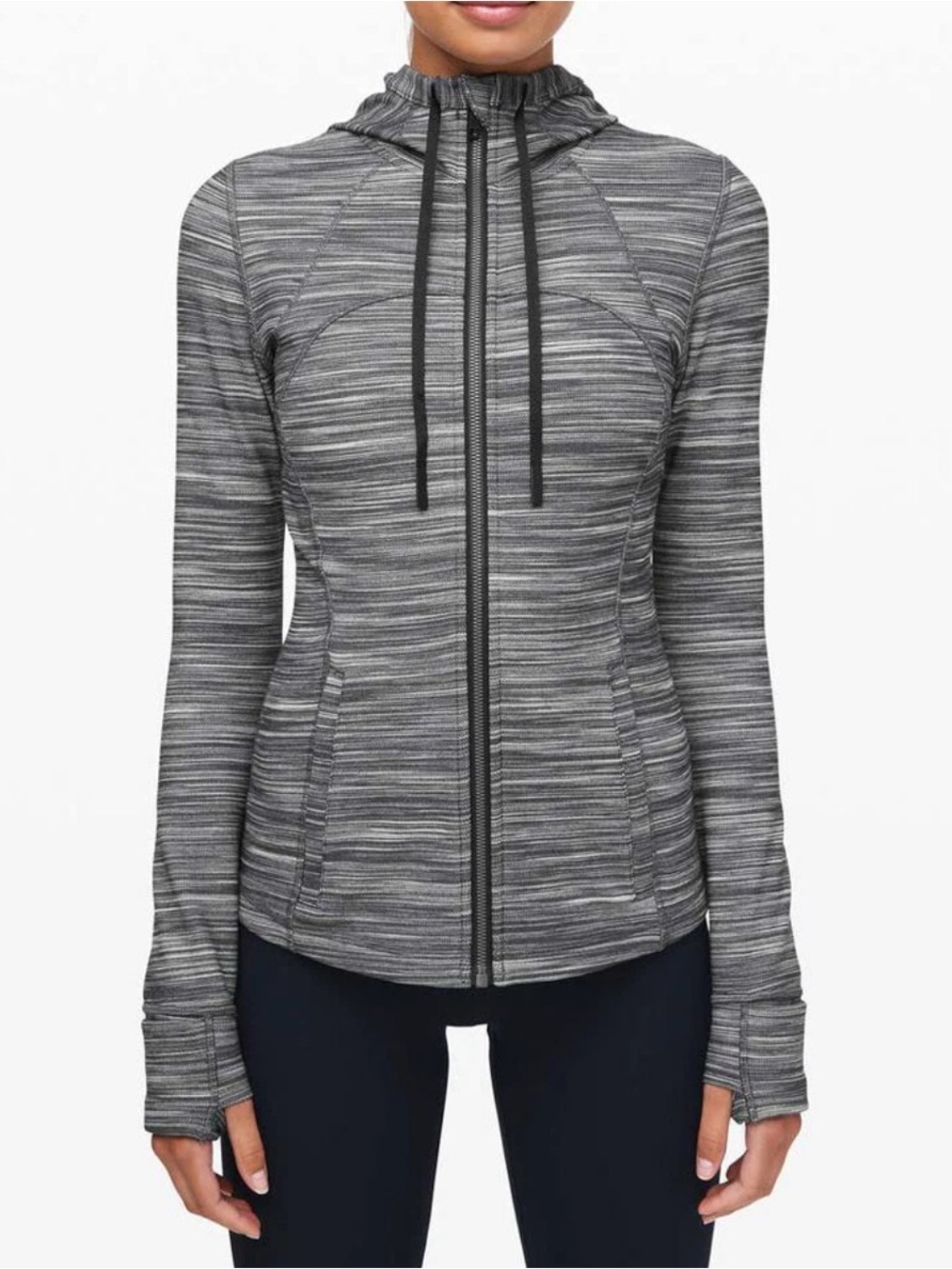 Lululemon Hooded Define Jacket Nulu Women’s 6 Gray Space Dye Full Zip